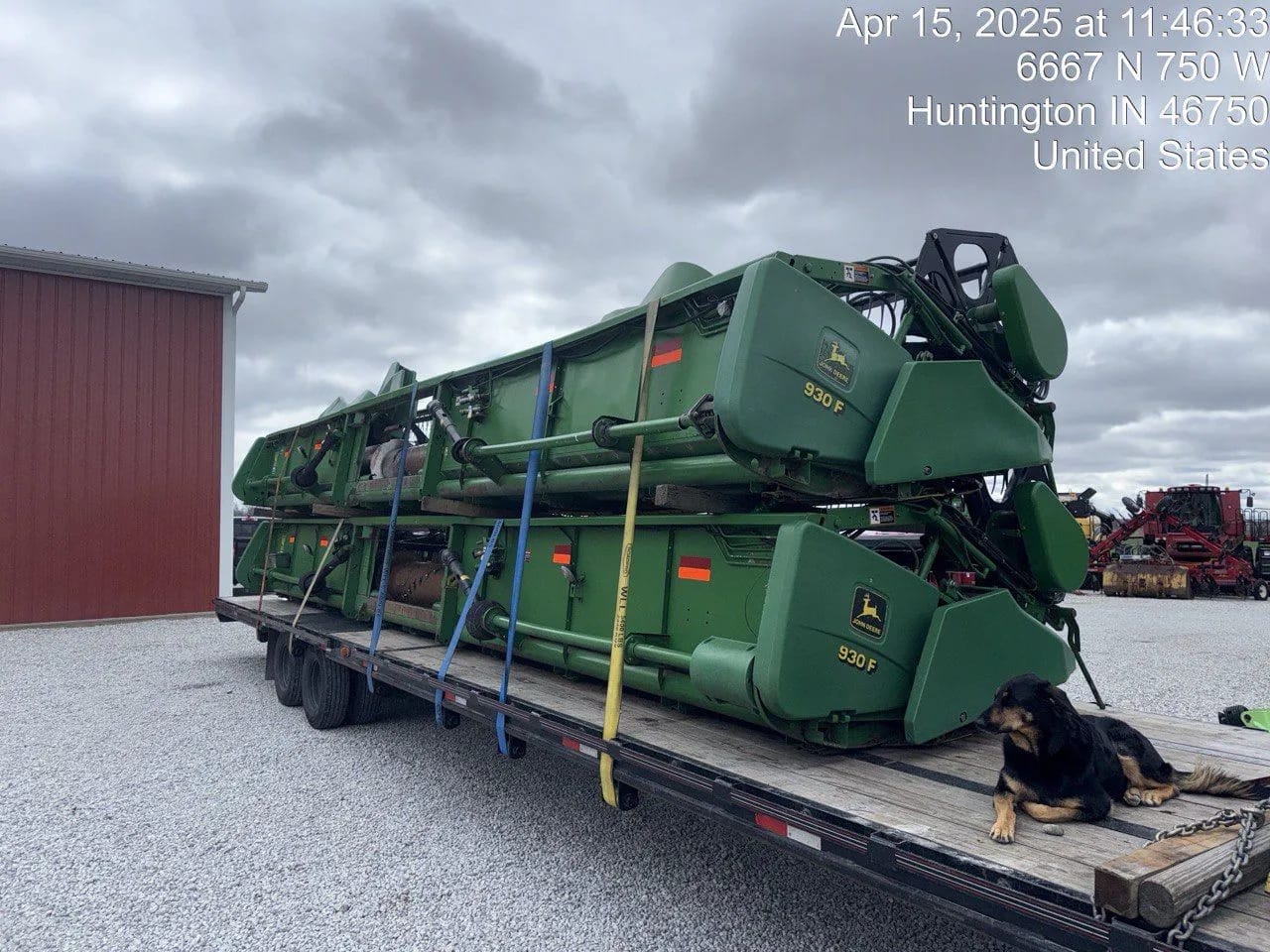 Two John Deere 930F Headers - Combined Gooseneck Pickup — View 1